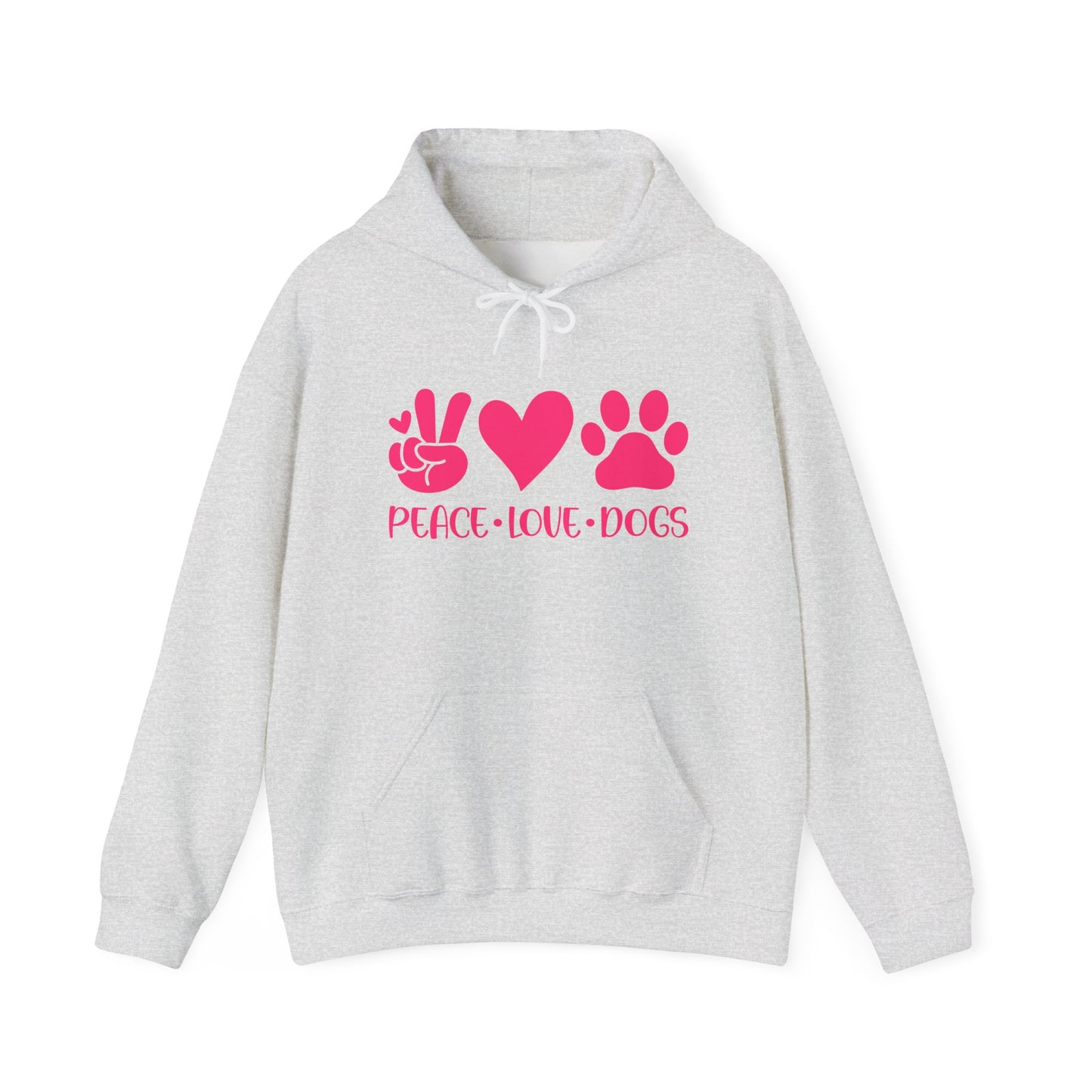 Peace Love Dogs - Pink Hearts and Paws Hoodie