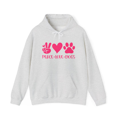 Peace Love Dogs - Pink Hearts and Paws Hoodie