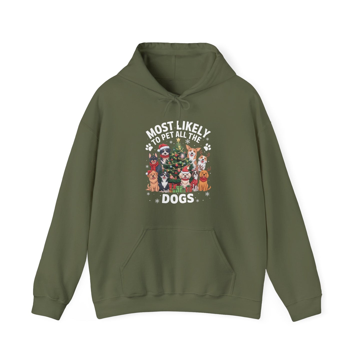 Most Likely To Pet All The Dogs Christmas Hoodie