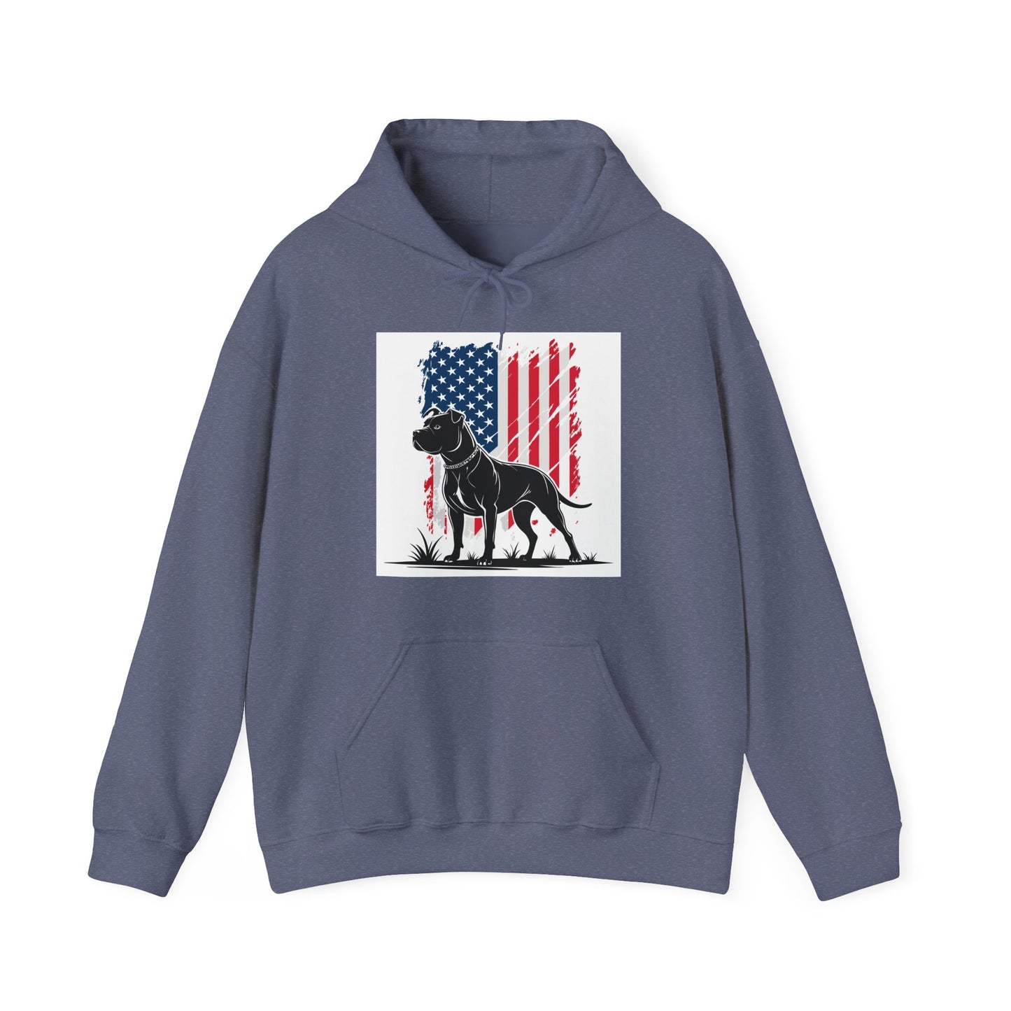 Patriotic Pitbull Unisex Hoodie – American Flag Dog Lover