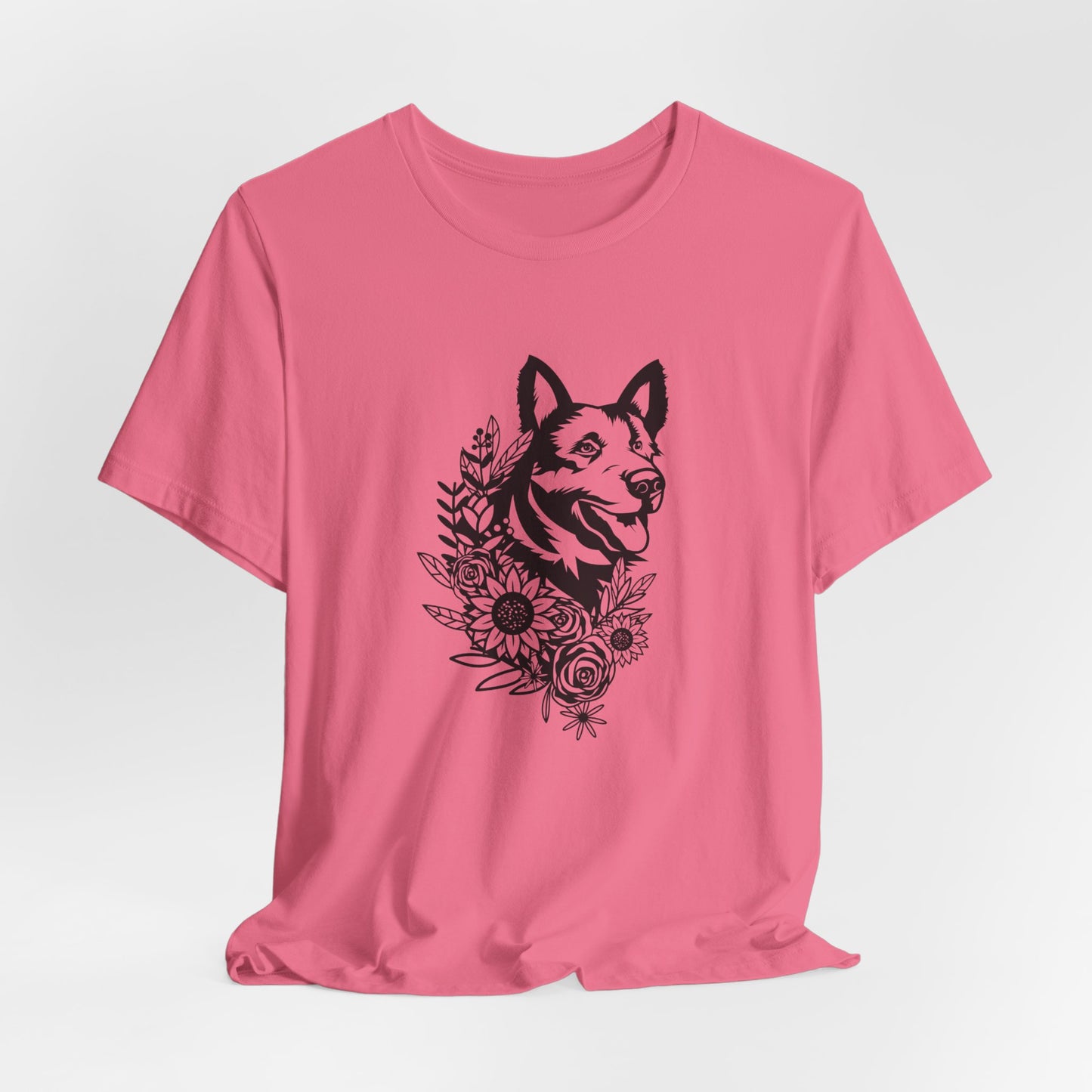 Floral German Shepherd Unisex T-Shirt