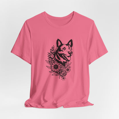 Floral German Shepherd Unisex T-Shirt