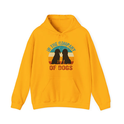 In The Company Of Dogs - Retro Sunset Hoodie