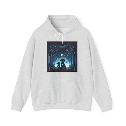 Dog Love in the Moonlight - Forest Unisex Hoodie