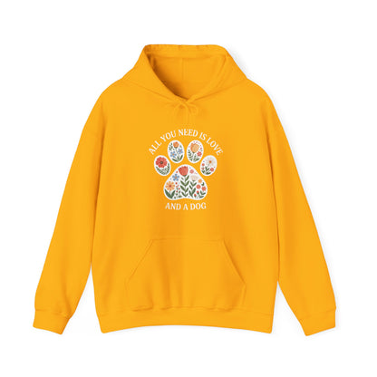 All You Need Is Love & A Dog | Floral Paw Print Hoodie