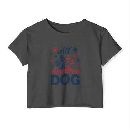 All American Dog Crop Top – Patriotic 4th of July Pet Lover Tee