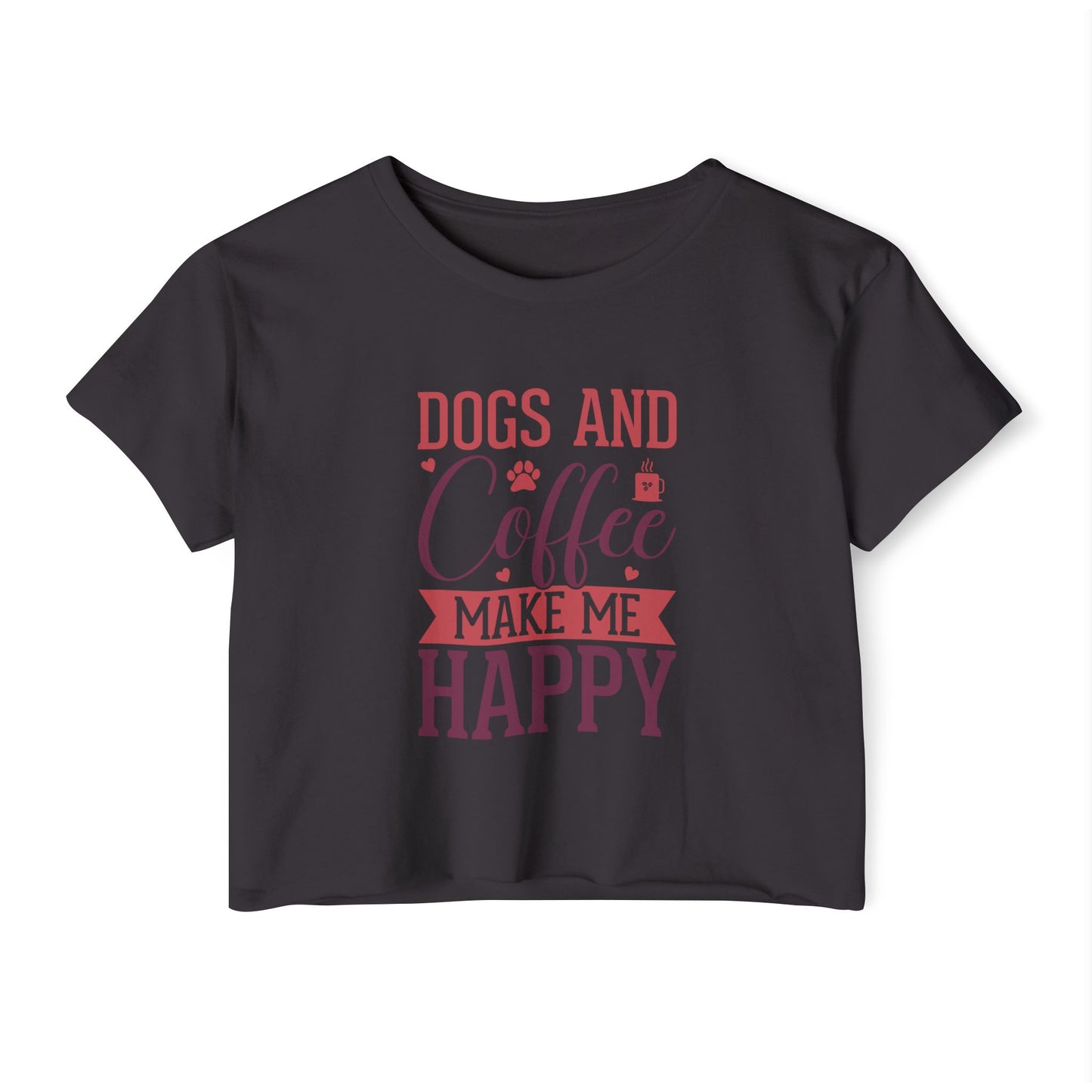 Dogs & Coffee Crop Top – Tee for Dog & Coffee Lovers