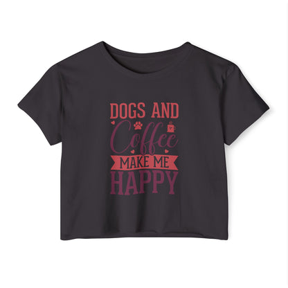 Dogs & Coffee Crop Top – Tee for Dog & Coffee Lovers