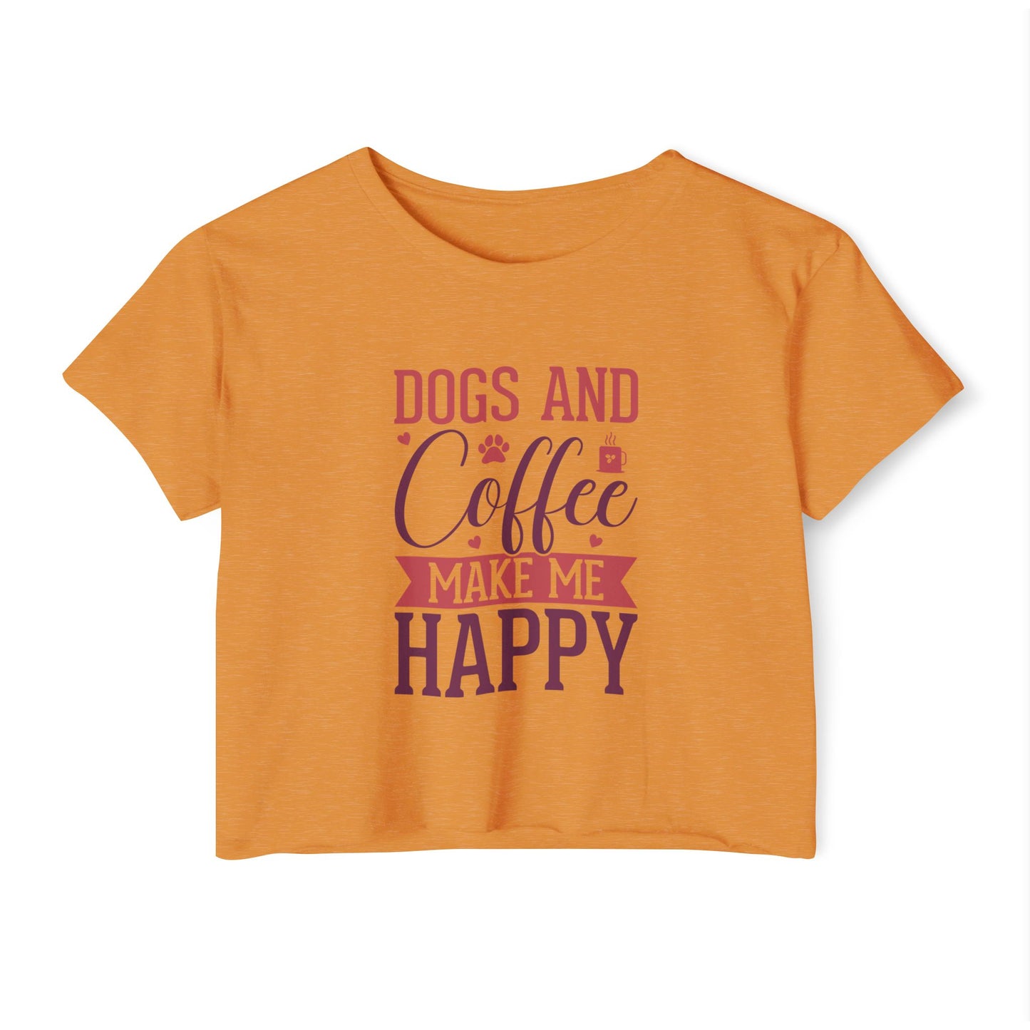 Dogs & Coffee Crop Top – Tee for Dog & Coffee Lovers