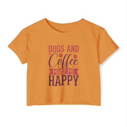 Dogs & Coffee Crop Top – Tee for Dog & Coffee Lovers