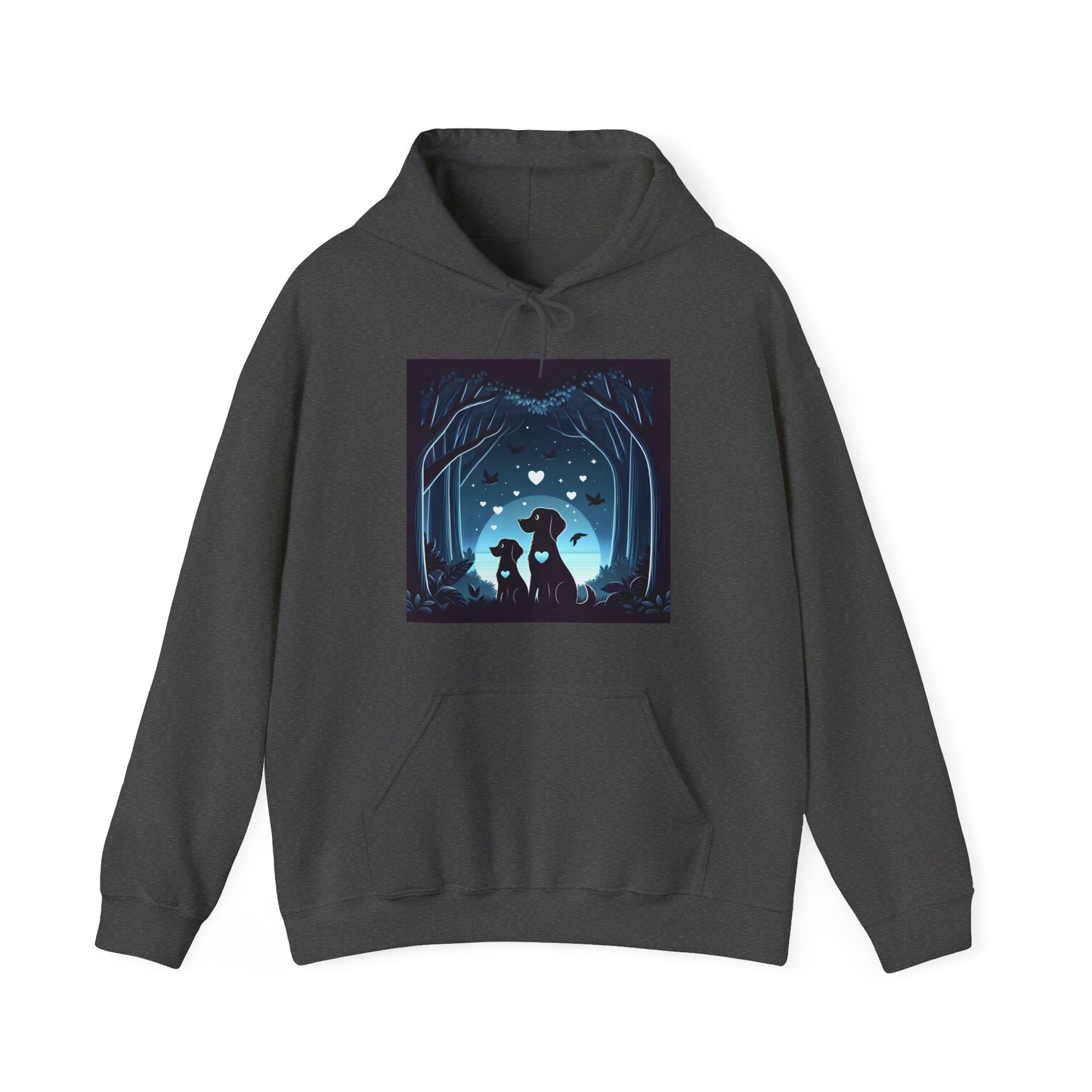 Dog Love in the Moonlight - Forest Unisex Hoodie