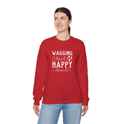 Wagging Tail Happy Trail Sweatshirt | Funny Soccer Dog Gift