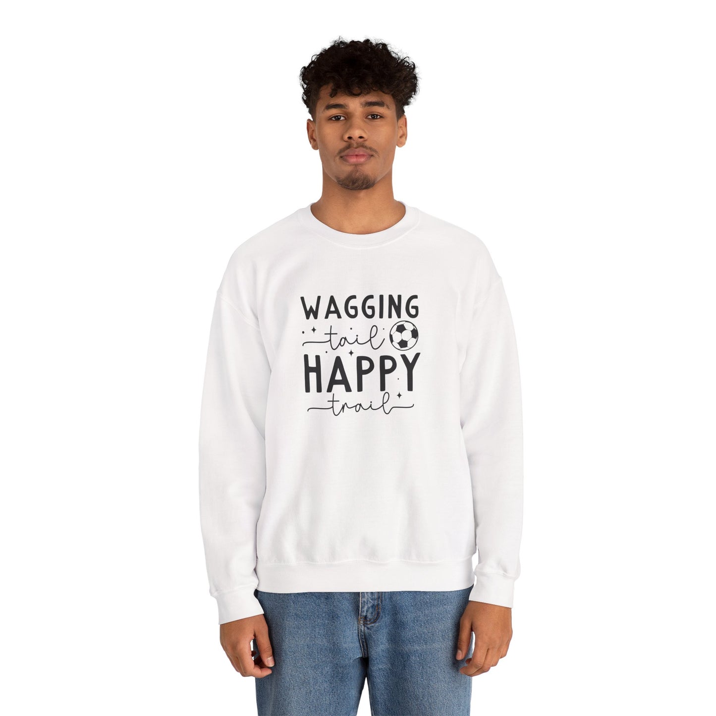 Wagging Tail Happy Trail Sweatshirt | Funny Soccer Dog Gift
