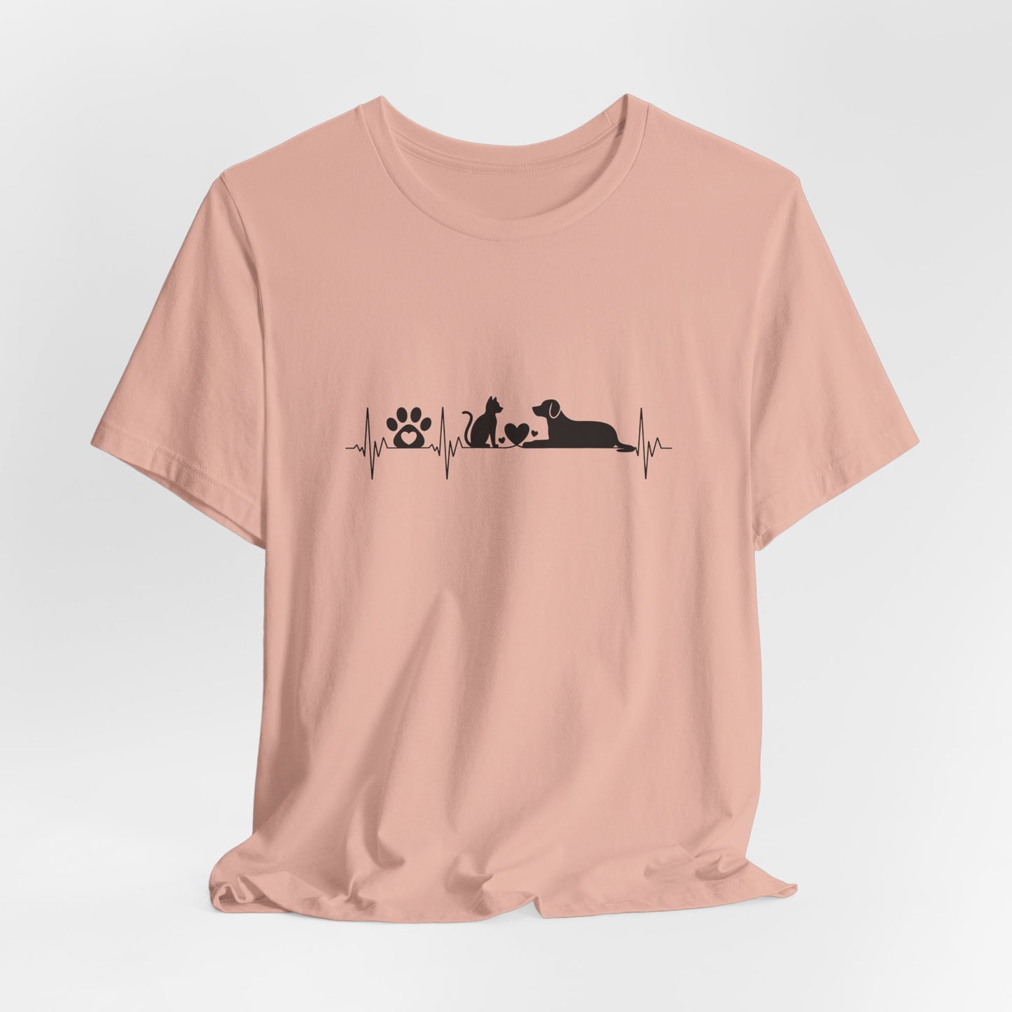 Dog & Cat Heartbeat Minimalist Unisex Shirt