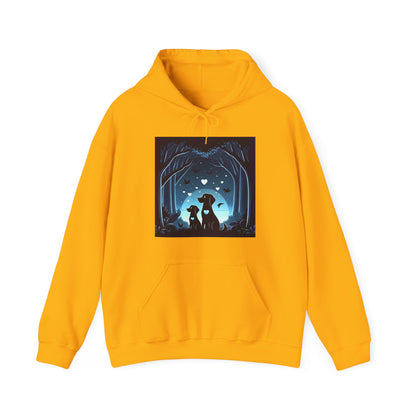 Dog Love in the Moonlight - Forest Unisex Hoodie