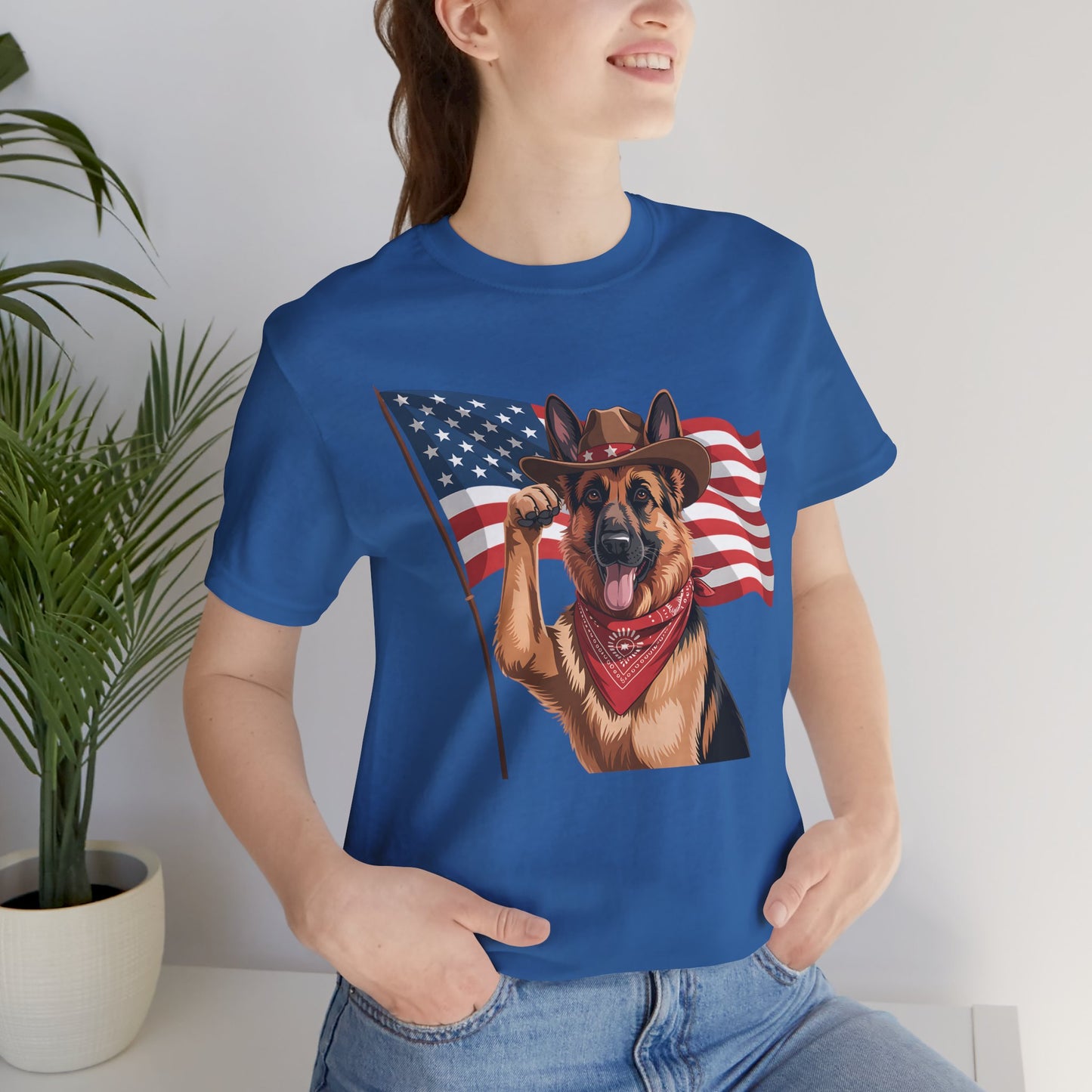 Stars, Stripes & Shepherds Tee – Cowboy Canine Patriot