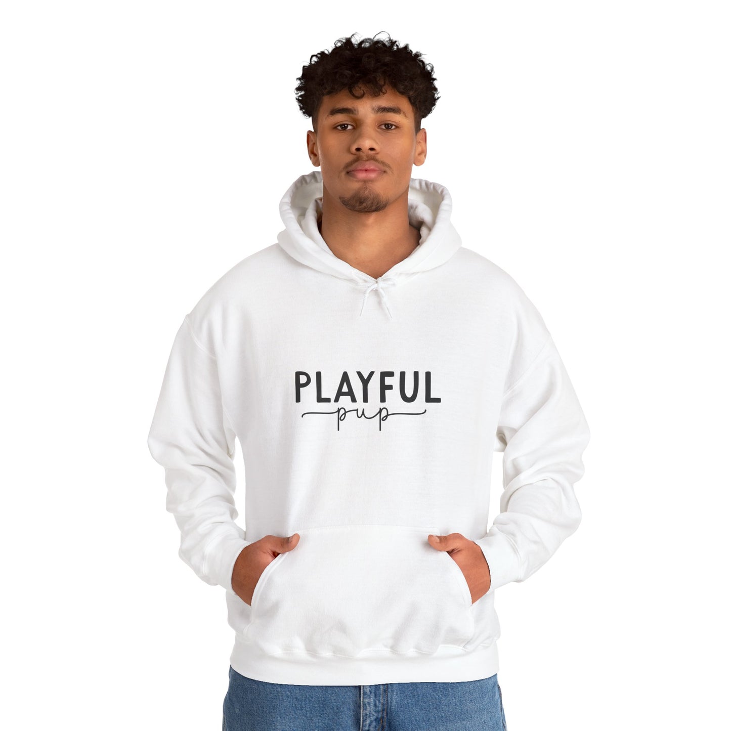 Playful Pup Unisex Hoodie | Minimalist Aesthetic Dog Gift