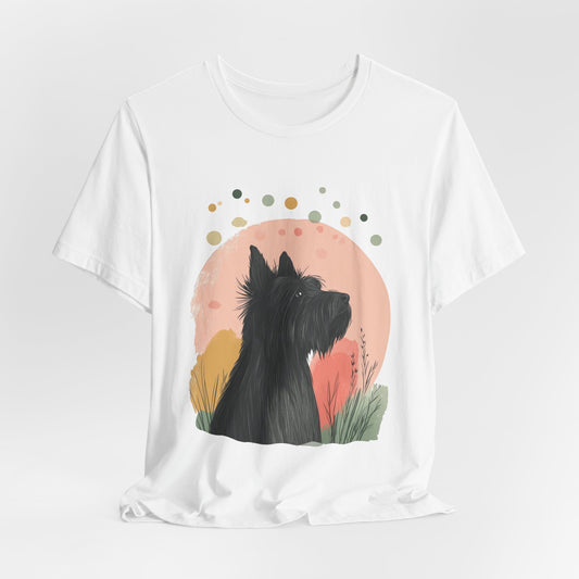 Briard Silhouette Minimalist Moon Unisex Tee