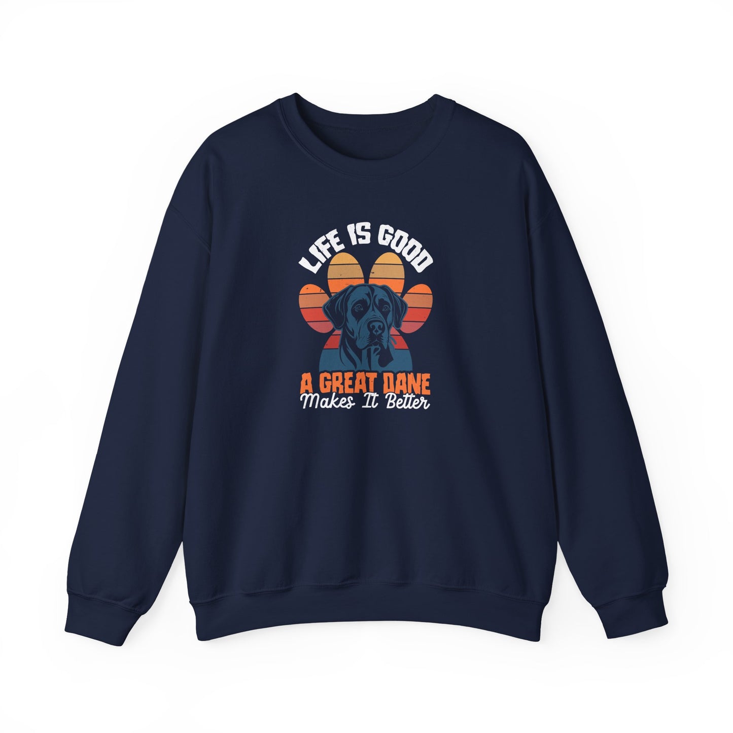 Great Dane Life Sweatshirt | Retro Sunset Dog Lover Gift