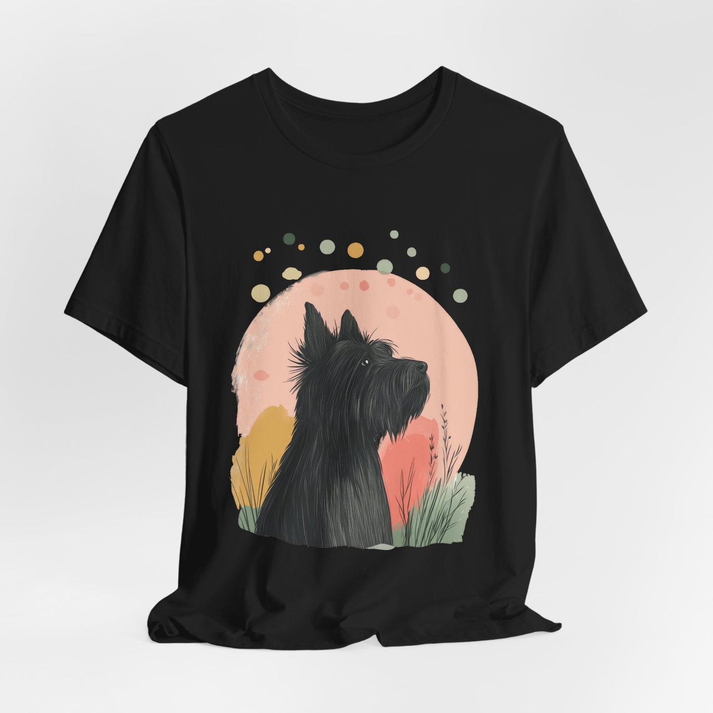 Briard Silhouette Minimalist Moon Unisex Tee
