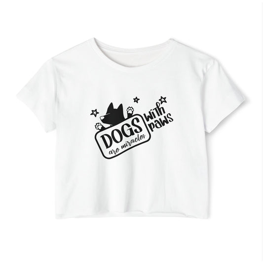 Dogs With Paws Crop Top – Cute Dog Lover Graphic Tee