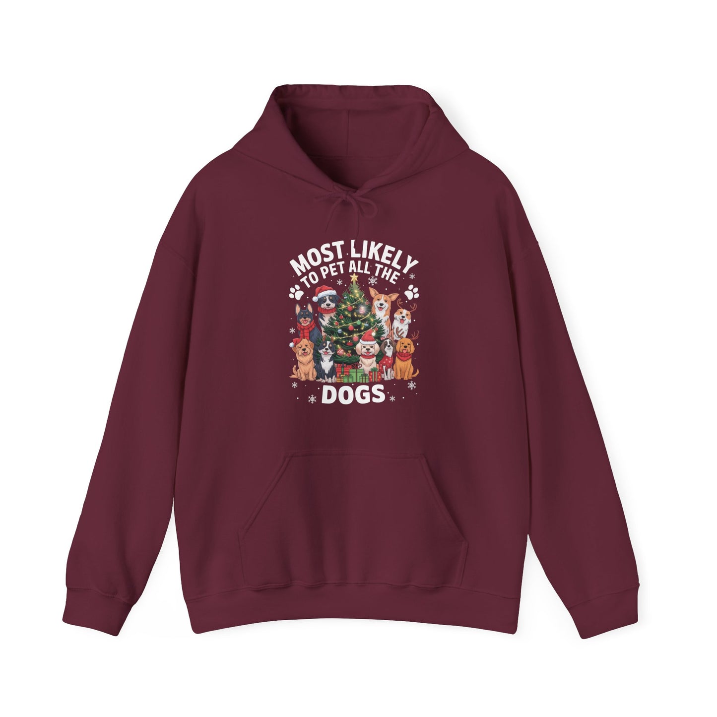 Most Likely To Pet All The Dogs Christmas Hoodie