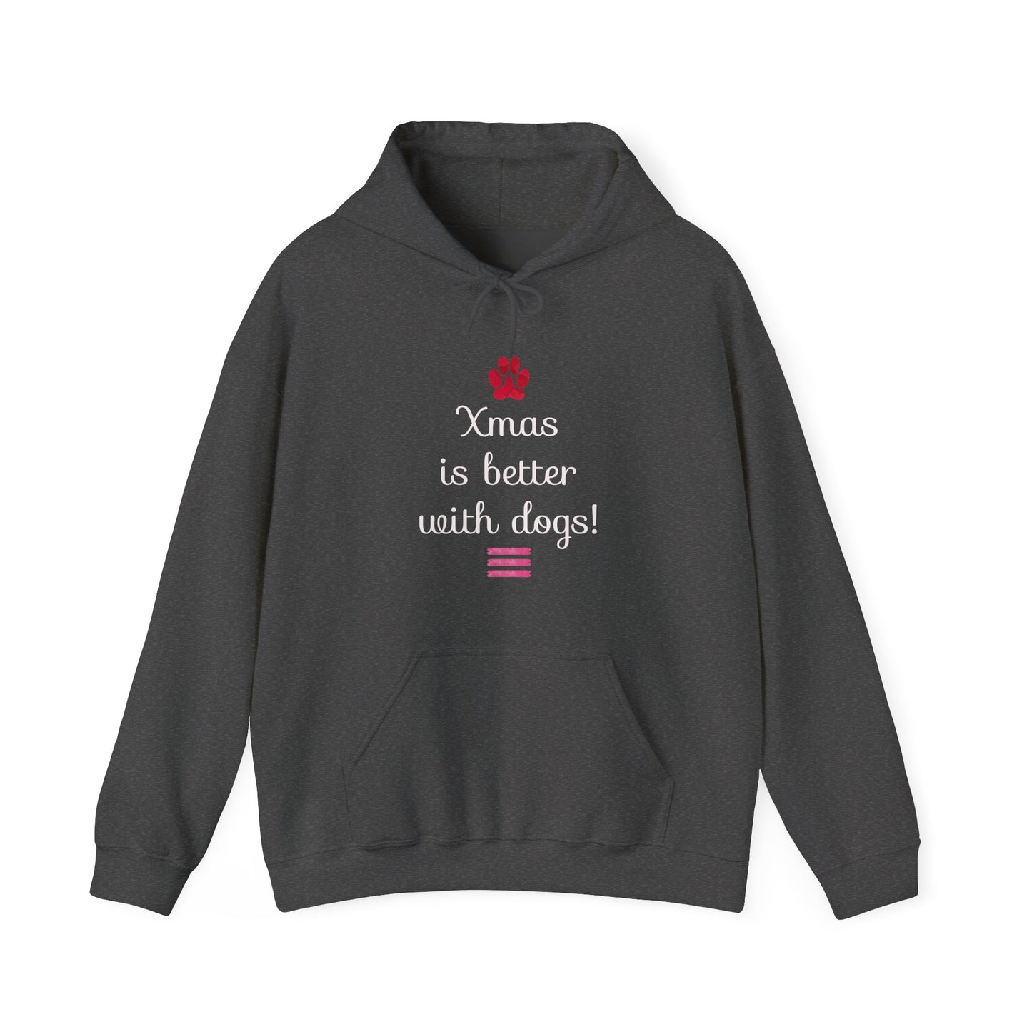 Xmas Is Better with Dogs - Holiday Paw Print Hoodie