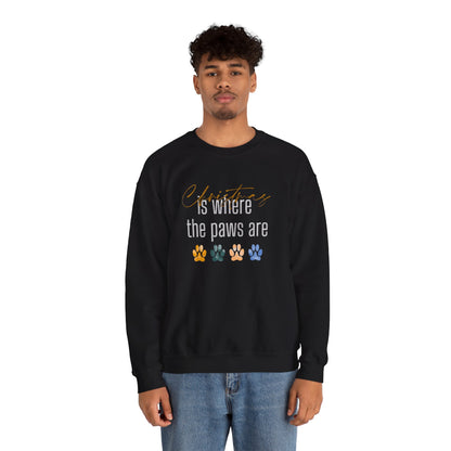 Dog Paw Print Christmas Unisex Sweatshirt