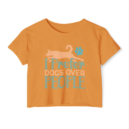 I Prefer Dogs Over People Crop Top –  Cute Pet Lover Tee