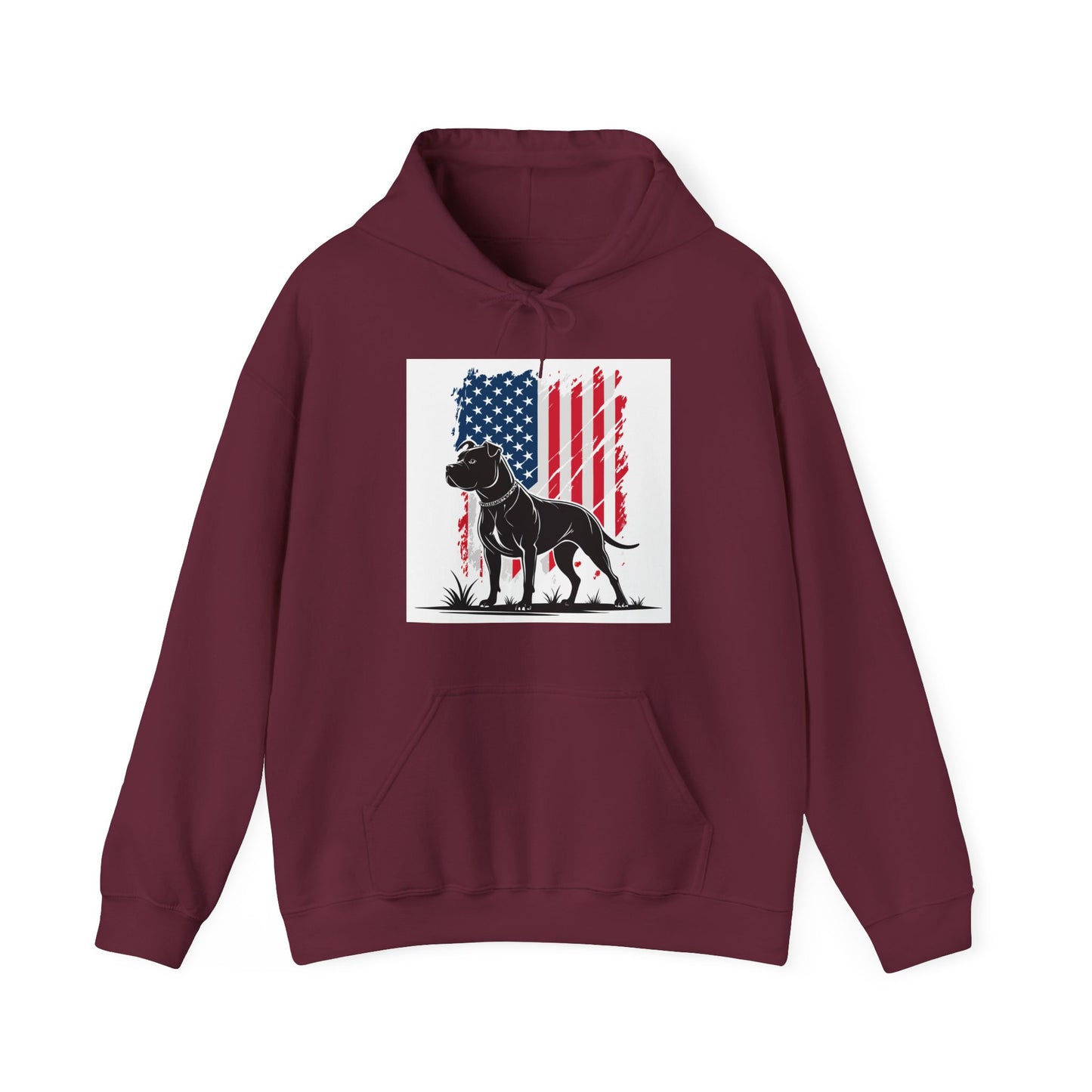 Patriotic Pitbull Unisex Hoodie – American Flag Dog Lover