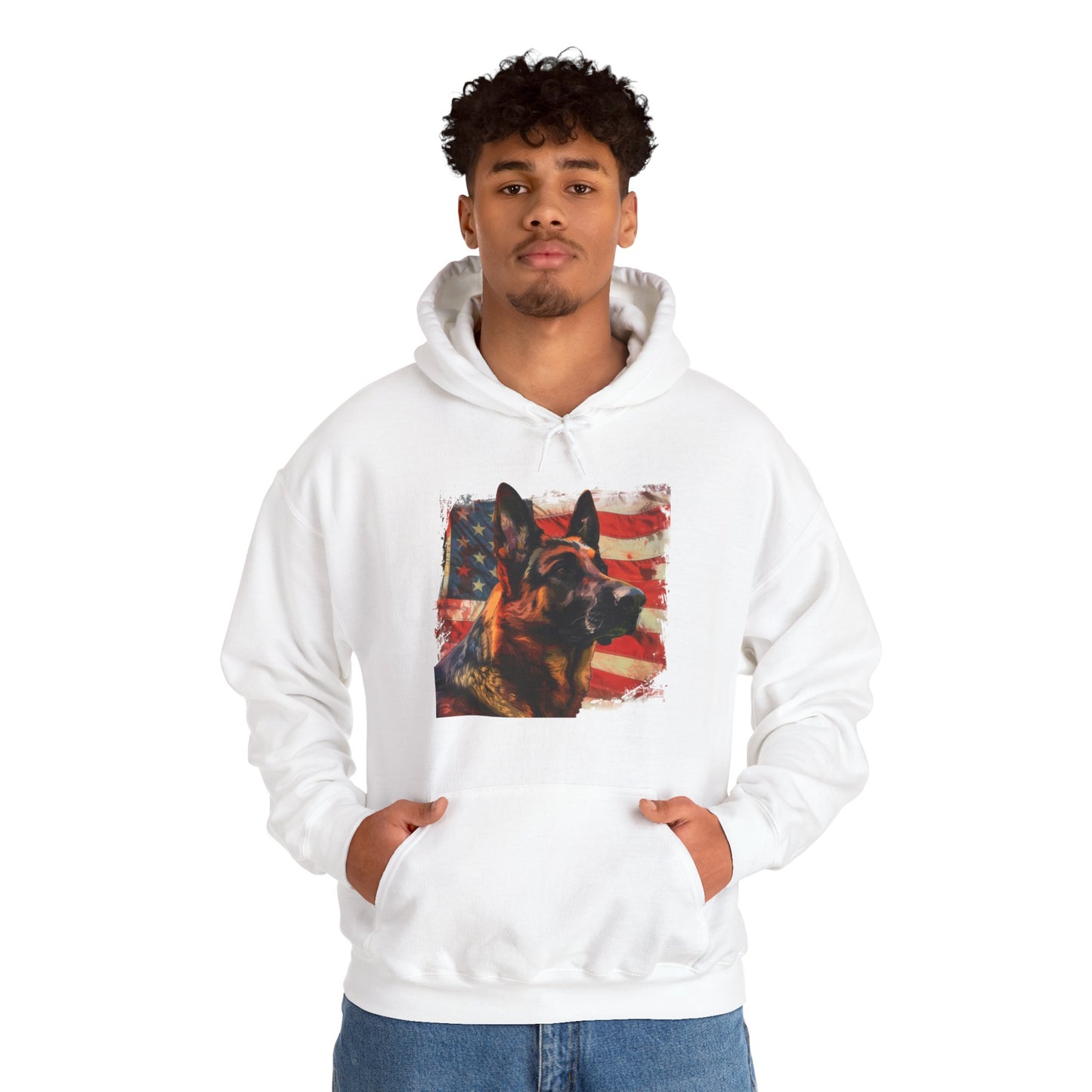 German Shepherd Patriotic Unisex Hoodie
