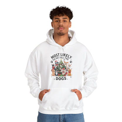 Most Likely To Pet All The Dogs Christmas Hoodie
