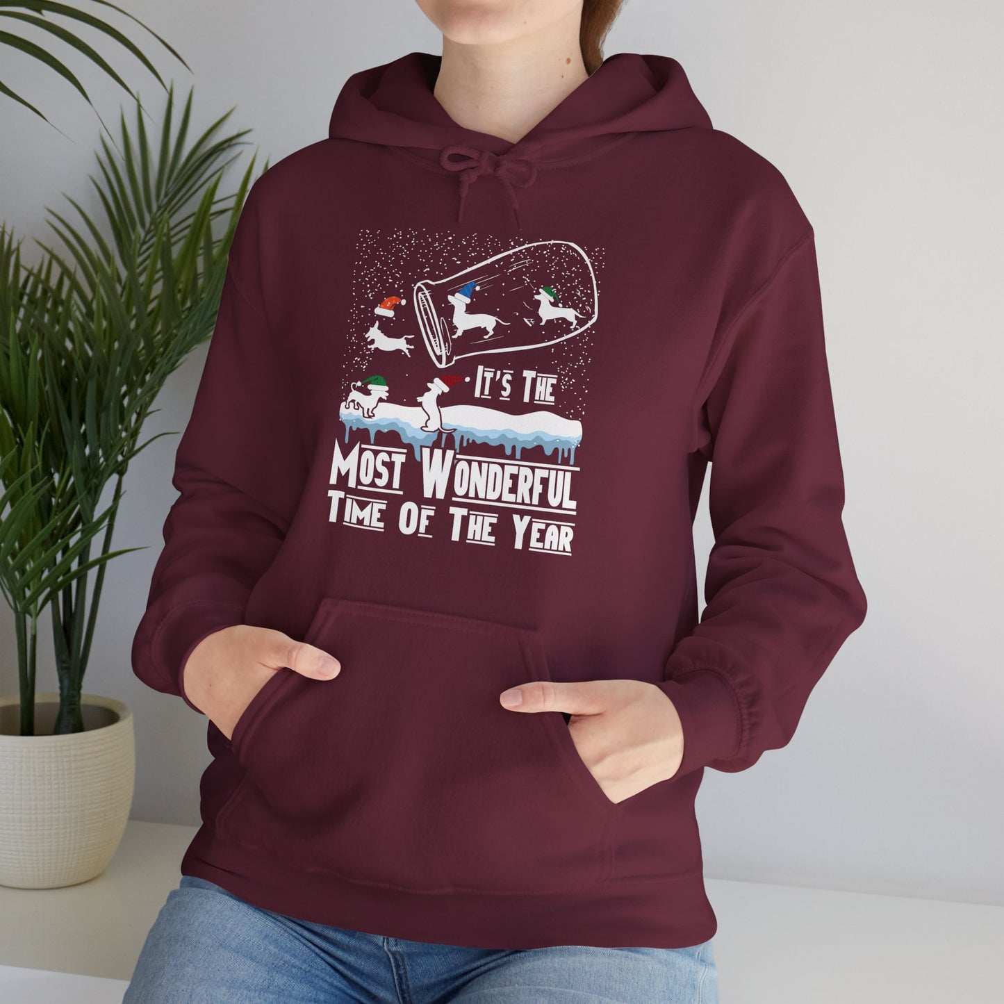 Dachshund Snow Globe Hoodie | Most Wonderful Time