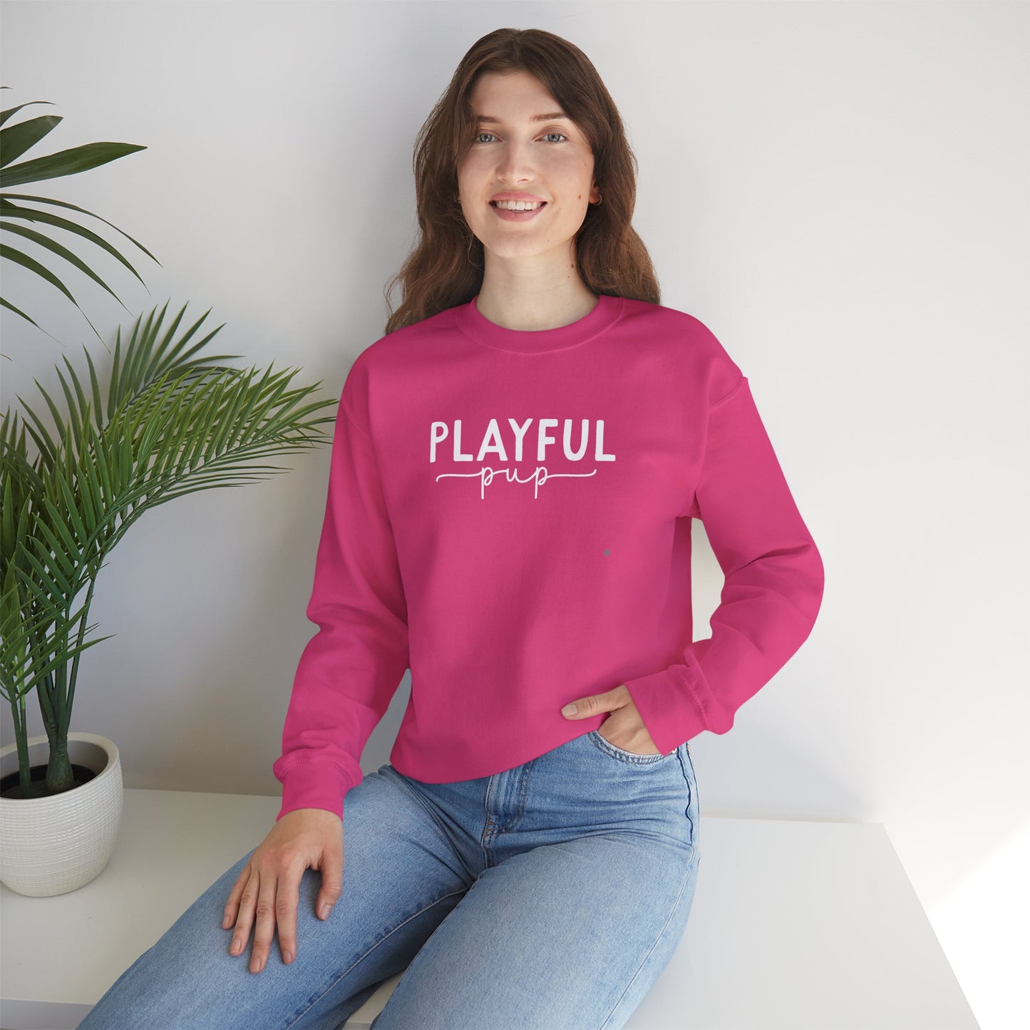 Playful Pup Unisex Sweatshirt | Minimalist Aesthetic Dog Gift
