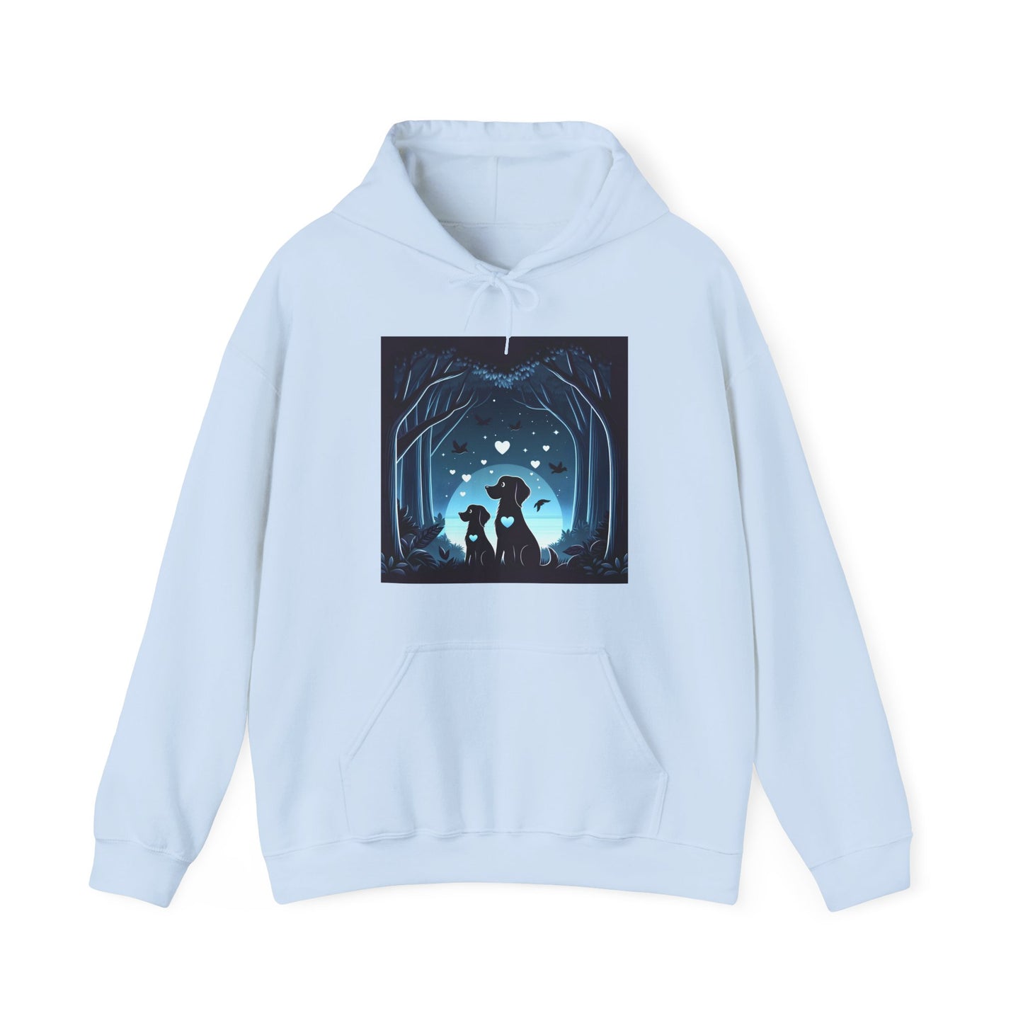 Dog Love in the Moonlight - Forest Unisex Hoodie