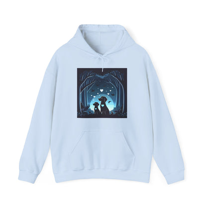 Dog Love in the Moonlight - Forest Unisex Hoodie