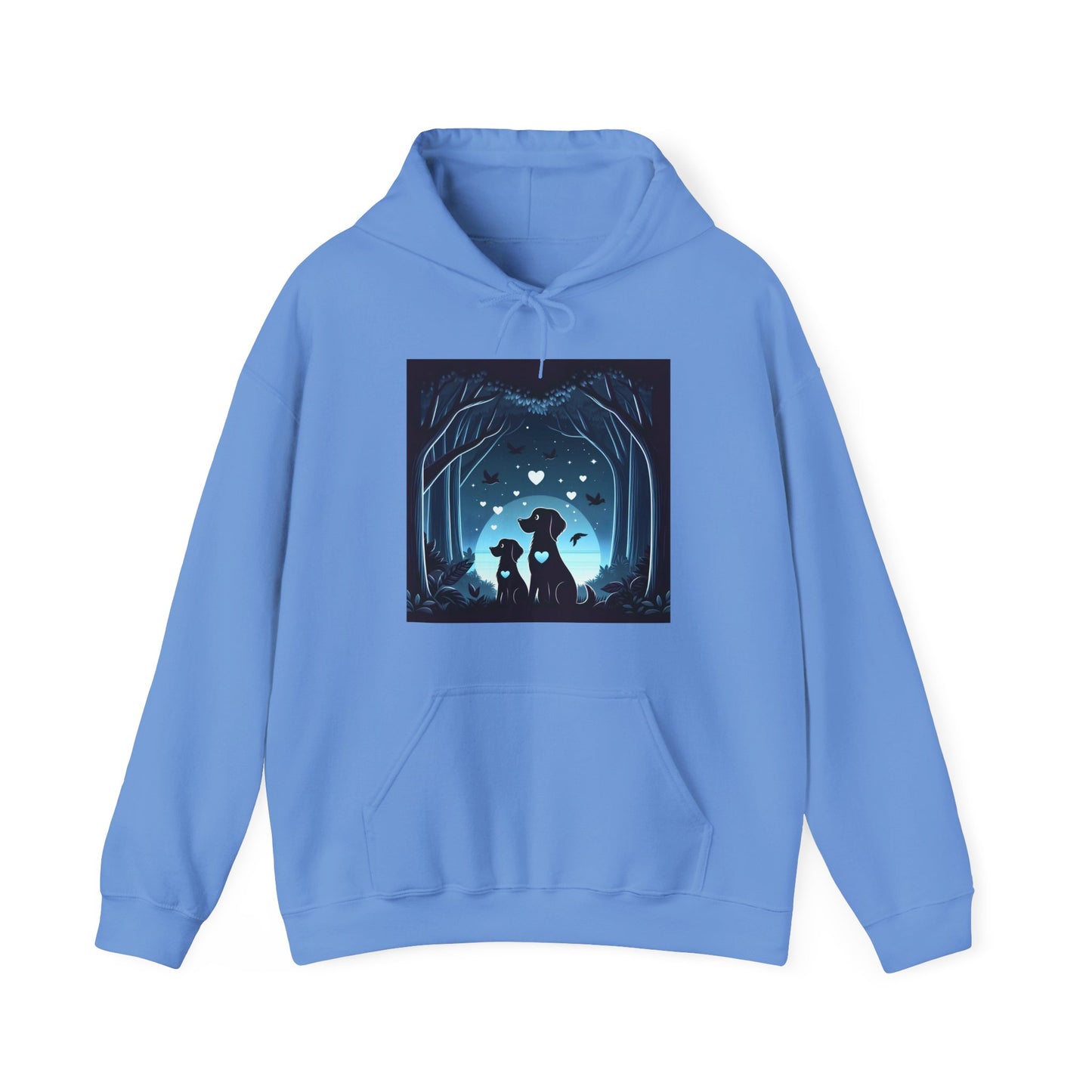 Dog Love in the Moonlight - Forest Unisex Hoodie