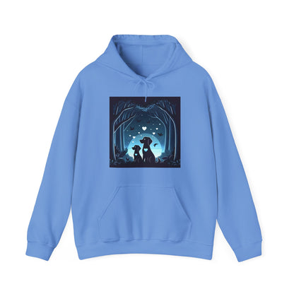 Dog Love in the Moonlight - Forest Unisex Hoodie