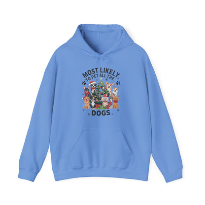 Most Likely To Pet All The Dogs Christmas Hoodie