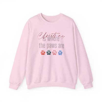 Dog Paw Print Christmas Unisex Sweatshirt
