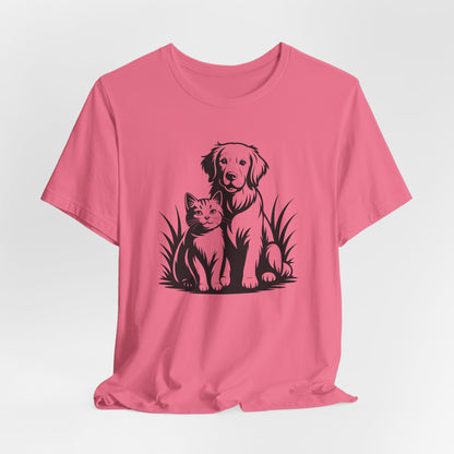 Modern Monochrome Pet Lovers T-Shirt