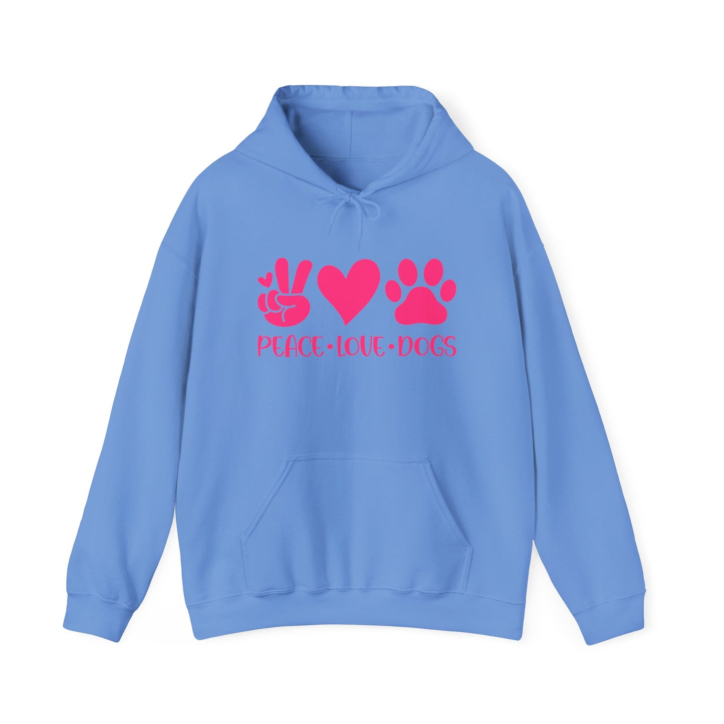 Peace Love Dogs - Pink Hearts and Paws Hoodie