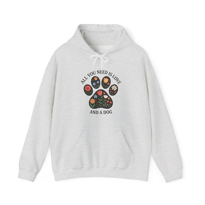 All You Need Is Love & A Dog | Floral Paw Print Hoodie