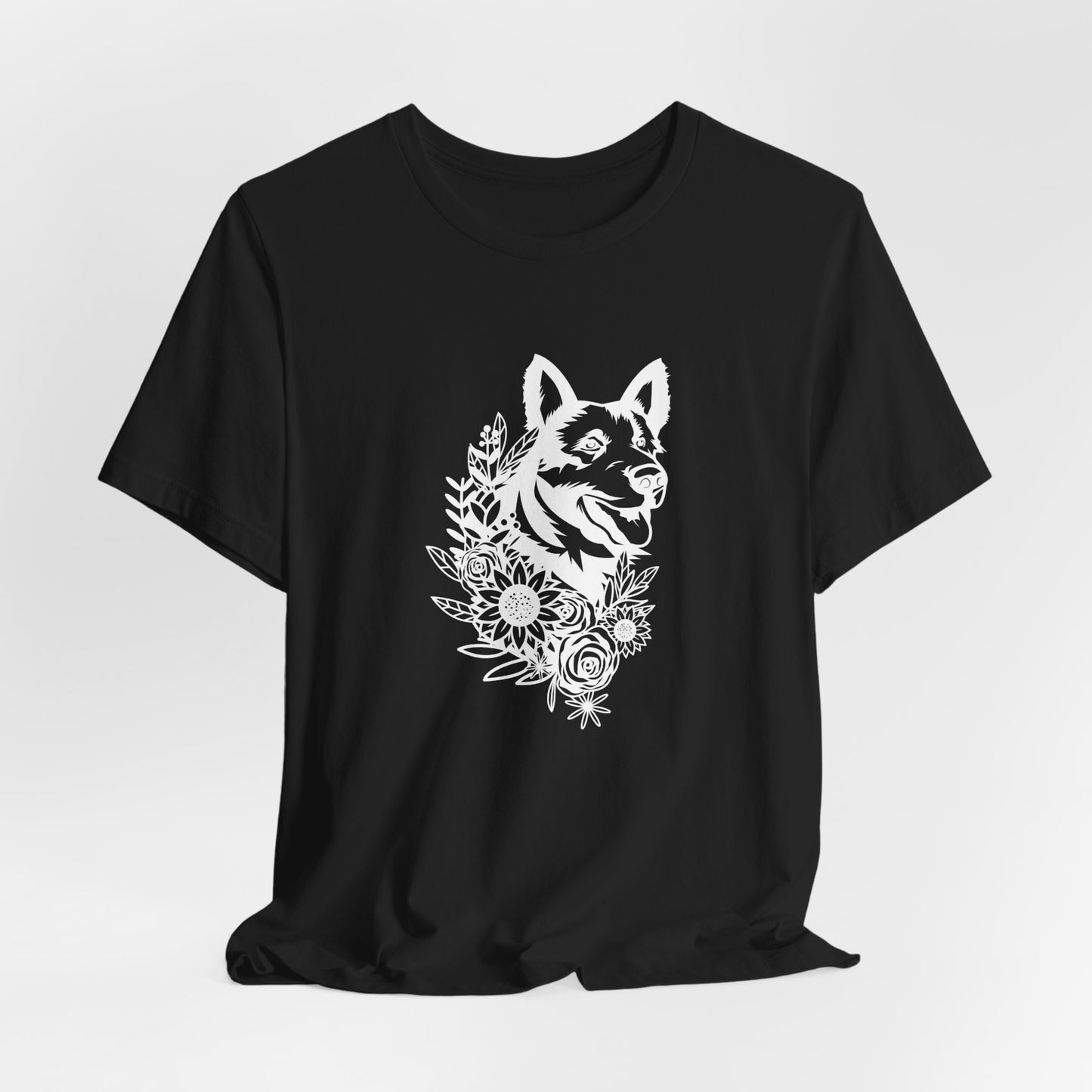 Floral German Shepherd Unisex T-Shirt