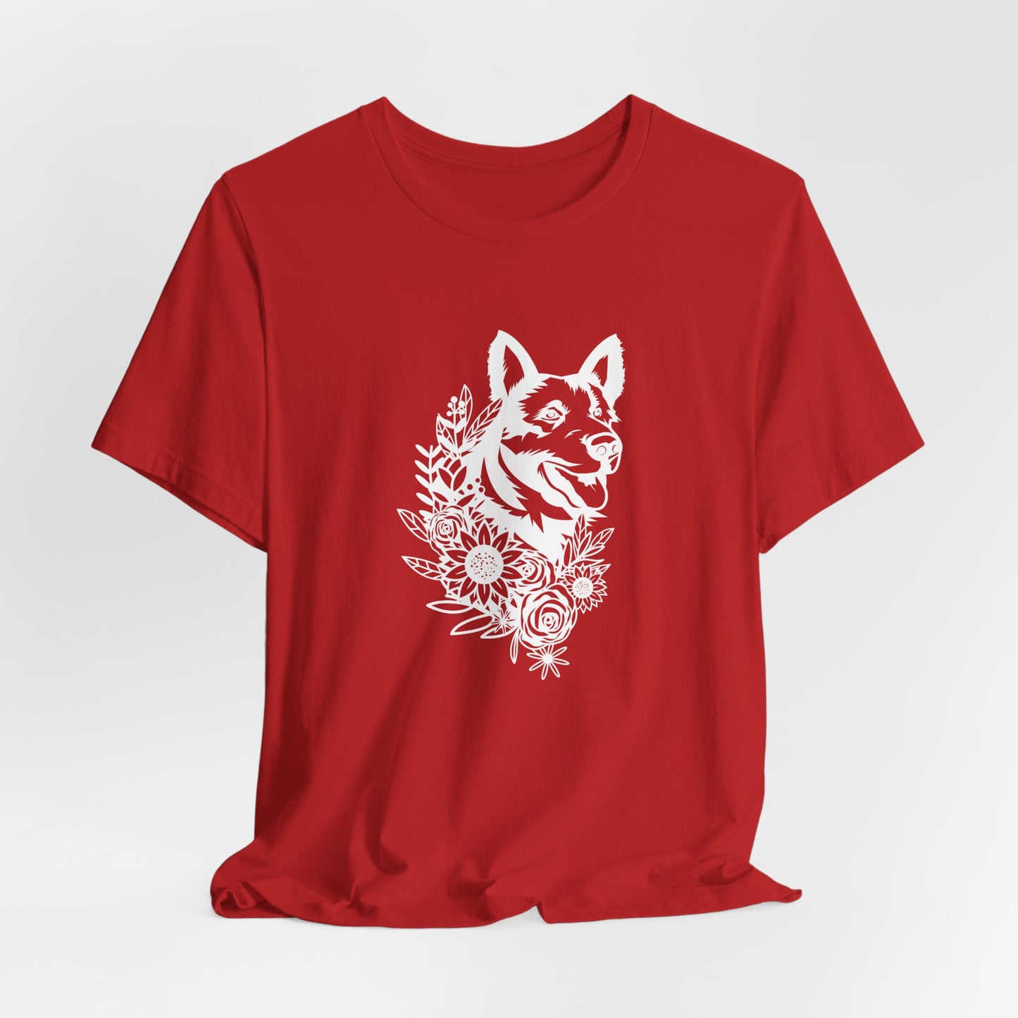 Floral German Shepherd Unisex T-Shirt
