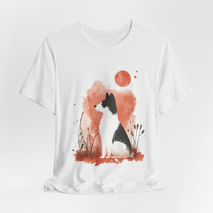 Minimalist Akita Moon Unisex Tee