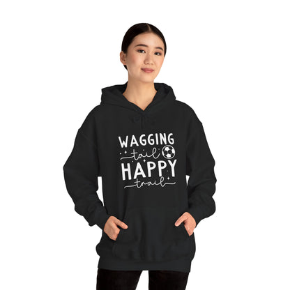 Wagging Tail Happy Trail Hoodie | Funny Soccer Dog Gift