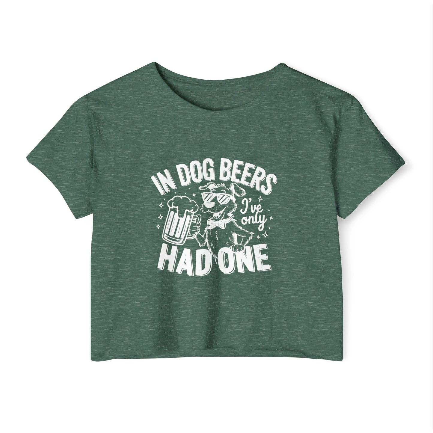 Funny Dog Beer Quote Crop Top – “In Dog Beers I’ve Only Had One”