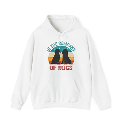In The Company Of Dogs - Retro Sunset Hoodie