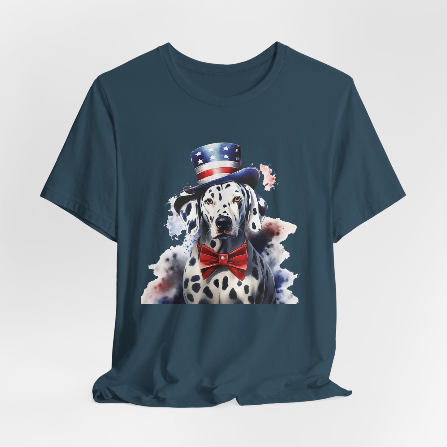 Patriotic Dalmatian in Stars & Stripes Hat – Unisex T-Shirt